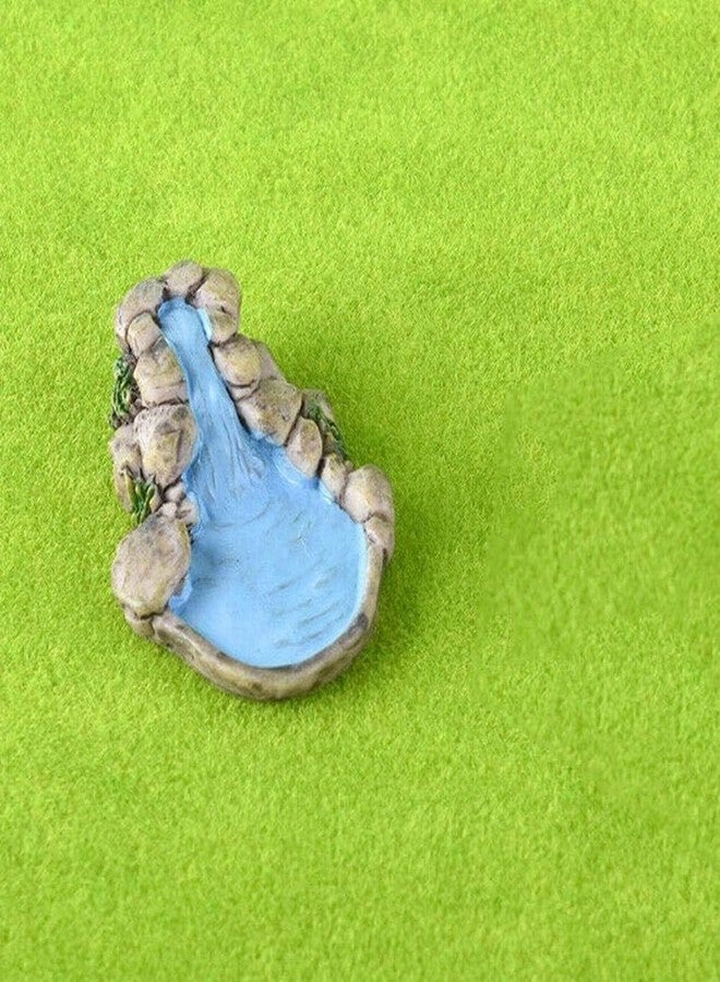 Mozff Blue DIY Miniature Water Pool Fairy Garden Decor - Antique European Manor Style Mini Pond Landscape Ornament for Dollhouse Village and Outdoor Crafts - Image 2